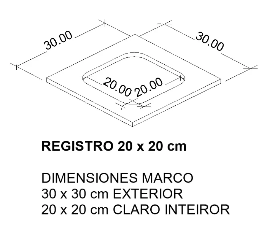 Medidas Registros 20 x 20