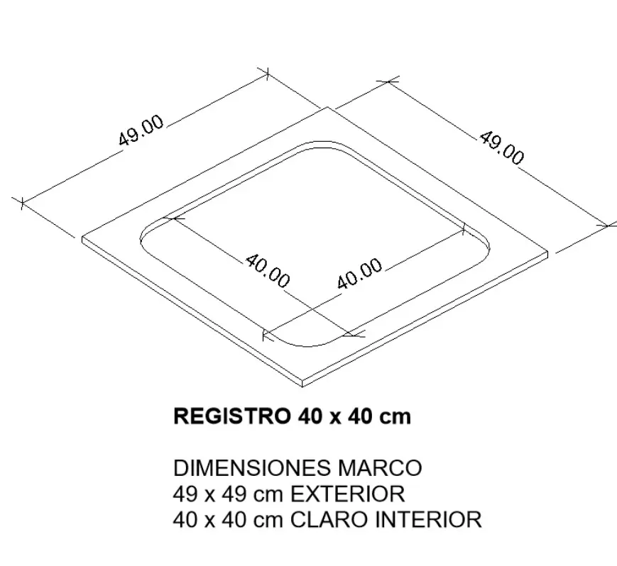 Medidas Registros 40x40